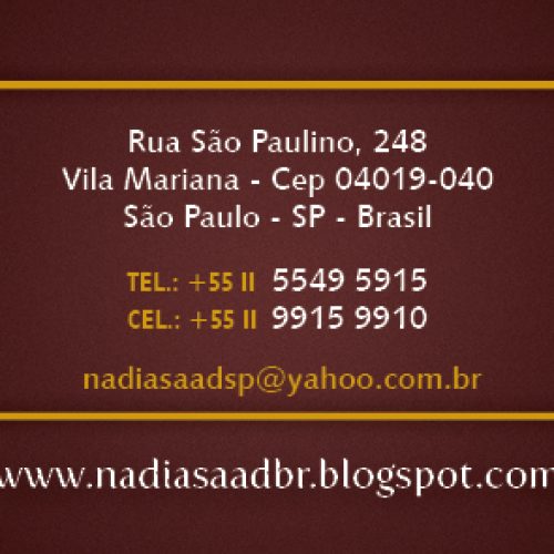 Cartão de visita - Nadia Saad